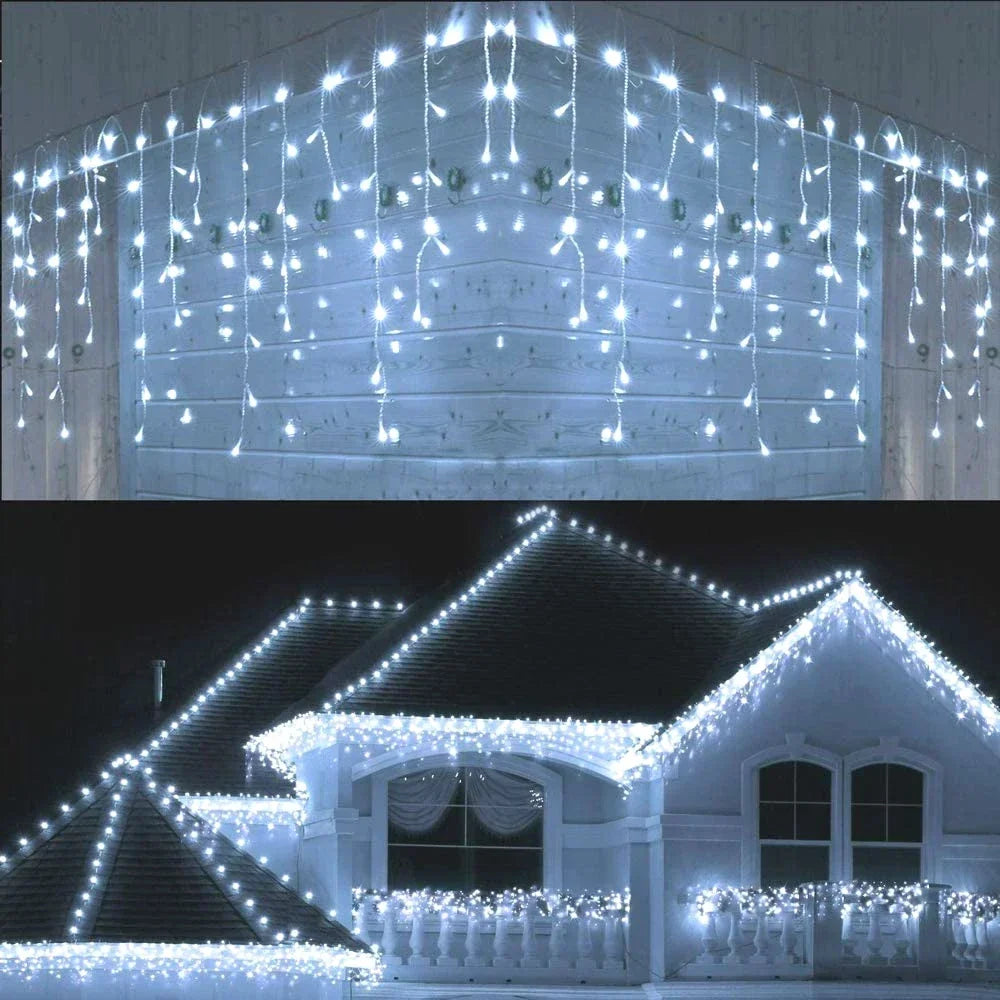 Bunte LED Lichterkette für Außen – Weihnachts- und Neujahrsbeleuchtung für Haus und Garten | Karnz