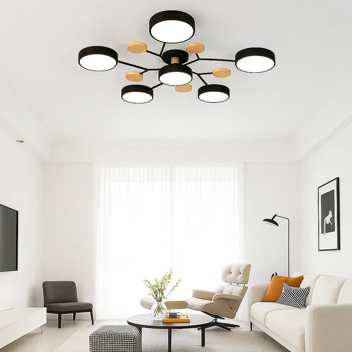 Moderne LED-Deckenleuchte, flache Montage