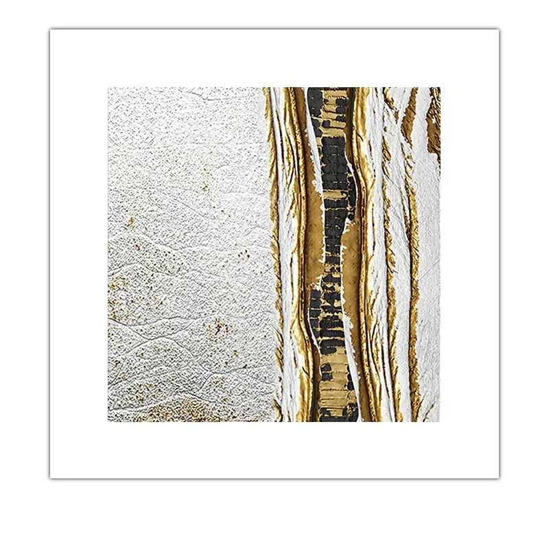 Schwarz Golden Abstrakte Wandkunst Quadratisches Format Fein Kunst Leinwand Drucke Retro Vintage Texturierte Designer Bilder Für Moderne Wohnzimmer Dekor