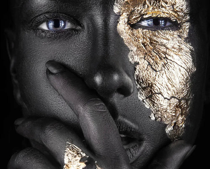 Schwarze Goldene Afrikanische Frau Poster Wandkunst Fine Art Leinwand Druck Porträt Bild Für Modernes Apartment Wohnzimmer Inneneinrichtung