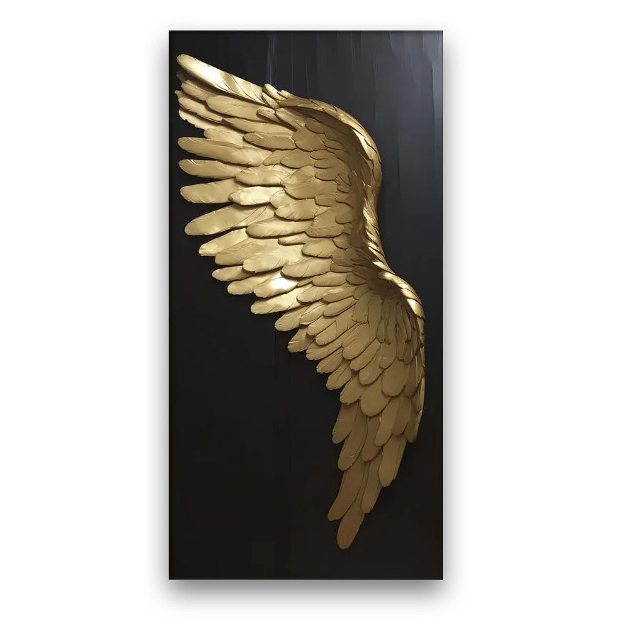 Große Größen Goldene Traum Engel Flügel Wandkunst Feine Kunst Leinwanddrucke Bilder Für Modernes Apartment Wohnzimmer Leichte Luxus Boutique Mode Haus Kunst Dekor
