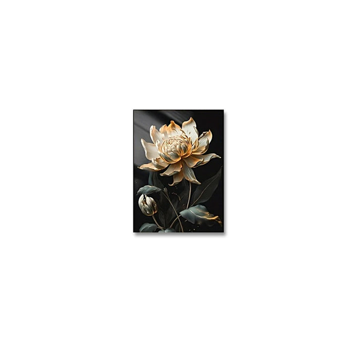 Schwarze Goldene Florale Wandkunst Feine Kunst Leinwanddrucke Moderne Botanische Bilder Für Wohnzimmer Schlafzimmer Leichte Luxus Wohnkultur