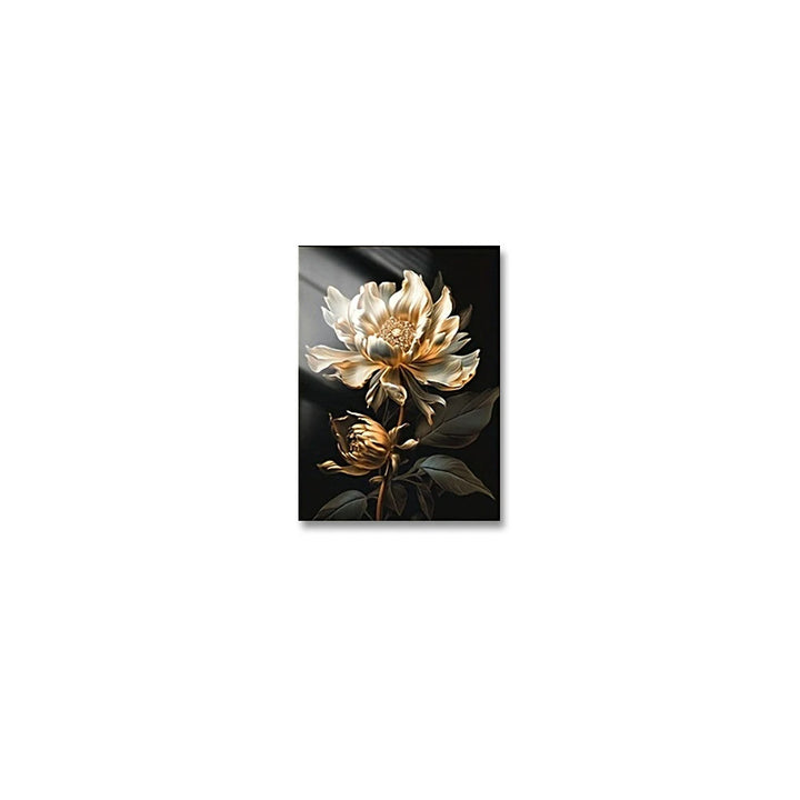 Schwarze Goldene Florale Wandkunst Feine Kunst Leinwanddrucke Moderne Botanische Bilder Für Wohnzimmer Schlafzimmer Leichte Luxus Wohnkultur