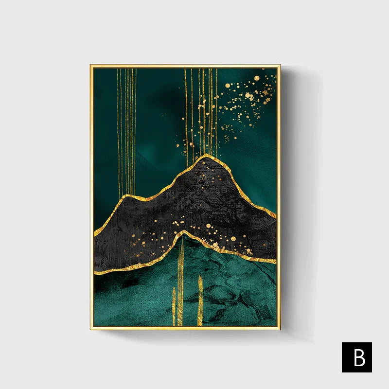 Schwarz Grün Golden Flüssige Marmor Druck Wandkunst Feine Kunst Leinwanddrucke Bilder Für Wohnzimmer Esszimmer Leichte Luxus Wohnkultur