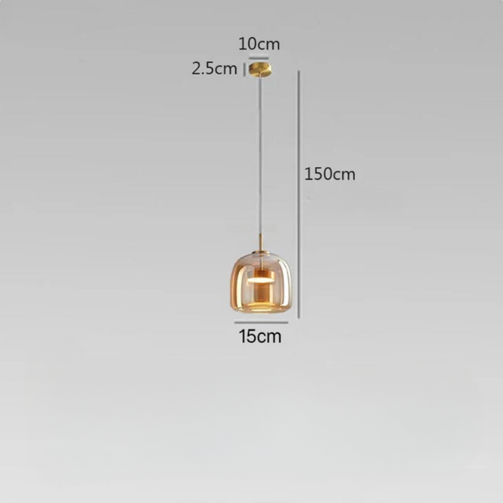 Minimalistische Glas Pendelleuchte, Moderne Designer Hängelampe für Esszimmer & Wohnzimmer | Karnz