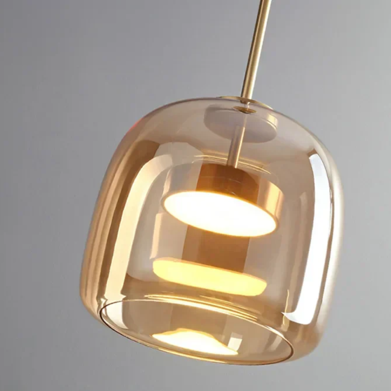 Minimalistische Glas Pendelleuchte, Moderne Designer Hängelampe für Esszimmer & Wohnzimmer | Karnz