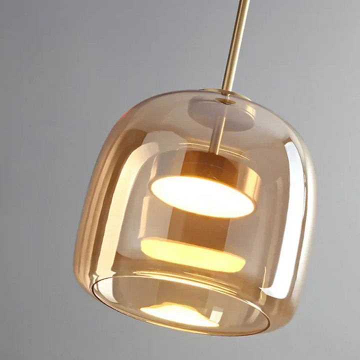 Minimalistische Glas Pendelleuchte, Moderne Designer Hängelampe für Esszimmer & Wohnzimmer | Karnz