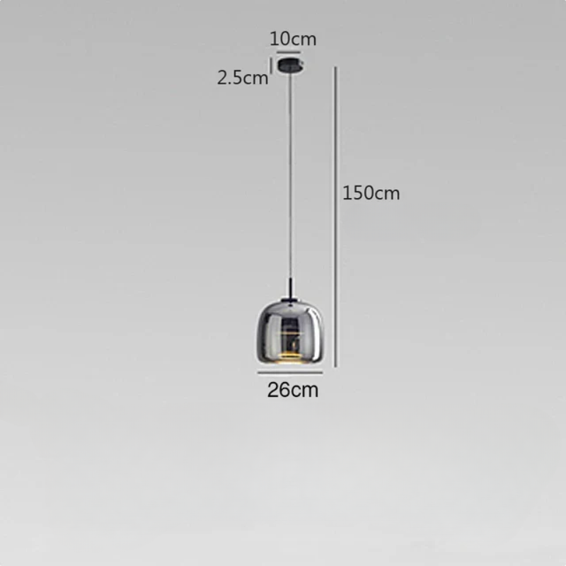 Minimalistische Glas Pendelleuchte, Moderne Designer Hängelampe für Esszimmer & Wohnzimmer | Karnz