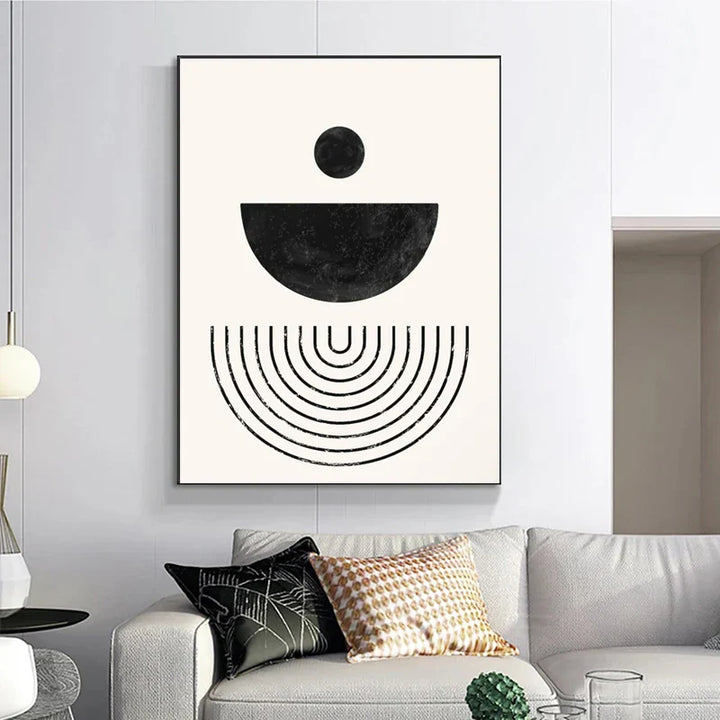 Schwarz Weiß Minimalistische Geometrische Kurven Linienkunst Wandkunst Fein Kunst Leinwanddrucke Bilder Für Modernes Apartment Wohnzimmer Büro Dekor