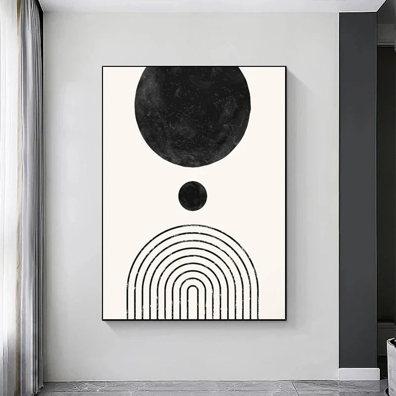 Schwarz Weiß Minimalistische Geometrische Kurven Linienkunst Wandkunst Fein Kunst Leinwanddrucke Bilder Für Modernes Apartment Wohnzimmer Büro Dekor