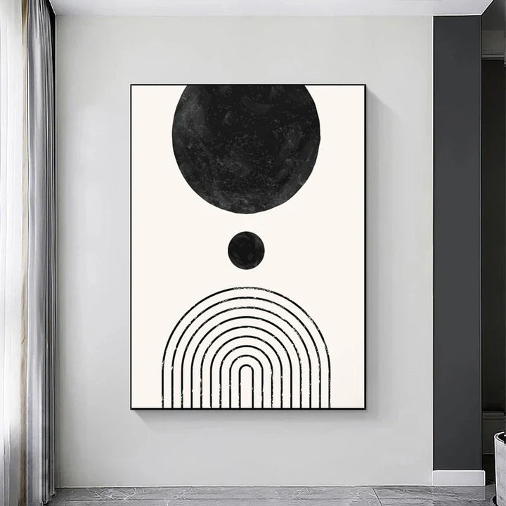 Schwarz Weiß Minimalistische Geometrische Kurven Linienkunst Wandkunst Fein Kunst Leinwanddrucke Bilder Für Modernes Apartment Wohnzimmer Büro Dekor
