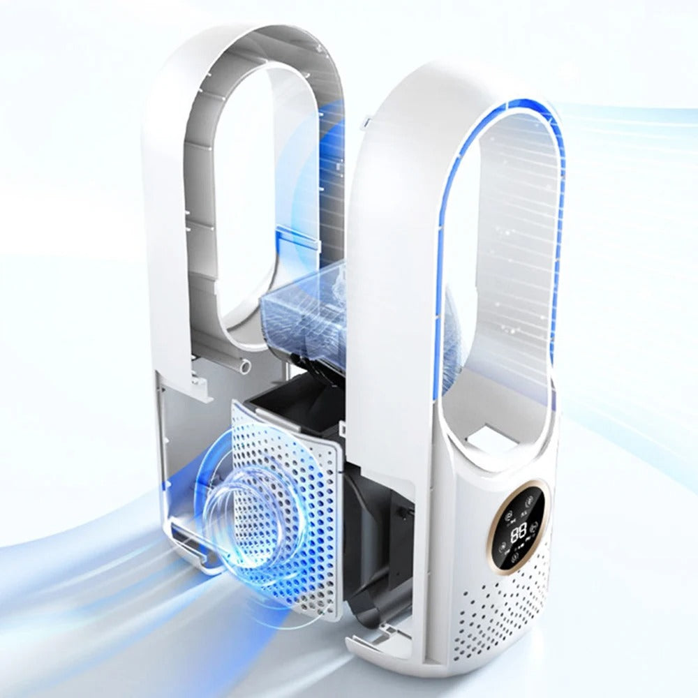 Blade-loser tragbarer Luftkühler | Ultra-leise, ergonomisches Design & ideal für den Einsatz zu Hause und im Büro | Karnz
