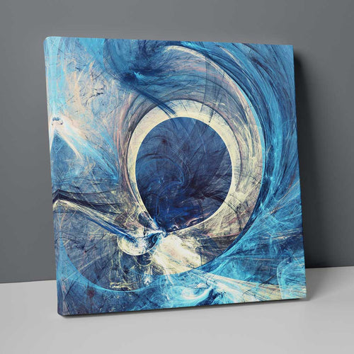 Abstraktes Fraktal Blau und Gelb Nr. 2 Druck auf Leinwand