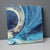 Abstraktes Fraktal Blau und Gelb Nr. 4 Druck auf Leinwand
