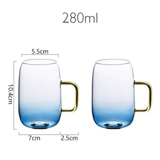 Blaues Glas Krug mit passendem Trinkglas Karnz