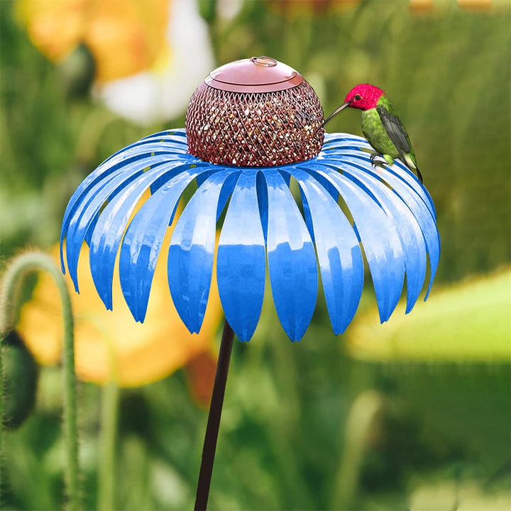 Karnz | Vogelfutterspender Metall Blumen Garten Ornament