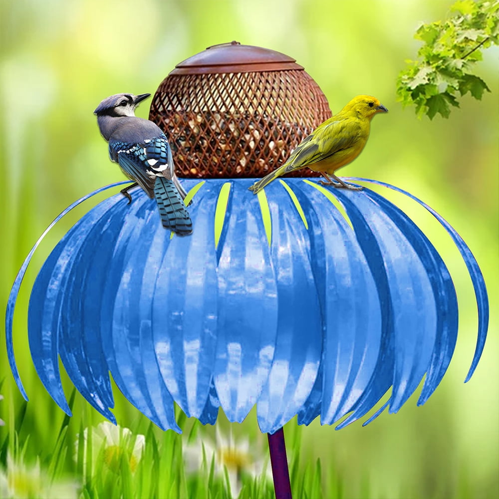 Karnz | Vogelfutterspender Metall Blumen Garten Ornament