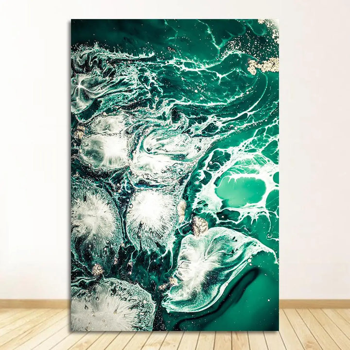 Blaue Aqua Grüne Flüssige Marmor Druck Wandkunst Fein Kunst Leinwanddrucke Nordische Bilder Für Wohnzimmer Schlafzimmer Home Office Kunst Dekor