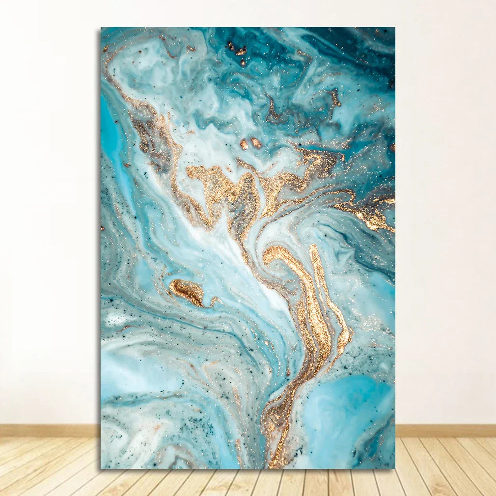 Blaue Aqua Grüne Flüssige Marmor Druck Wandkunst Fein Kunst Leinwanddrucke Nordische Bilder Für Wohnzimmer Schlafzimmer Home Office Kunst Dekor