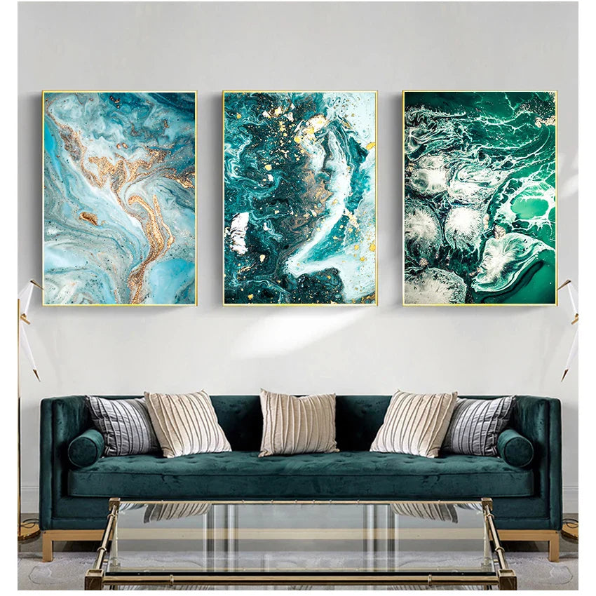 Blaue Aqua Grüne Flüssige Marmor Druck Wandkunst Fein Kunst Leinwanddrucke Nordische Bilder Für Wohnzimmer Schlafzimmer Home Office Kunst Dekor