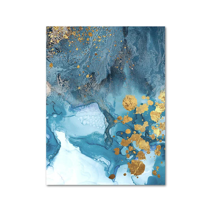 Blaue Goldene Marmor Druck Abstrakte Wand Kunst Feine Kunst Leinwand Drucke Bilder Für Wohnzimmer Esszimmer Hotelzimmer Schlafzimmer Kunst Dekor