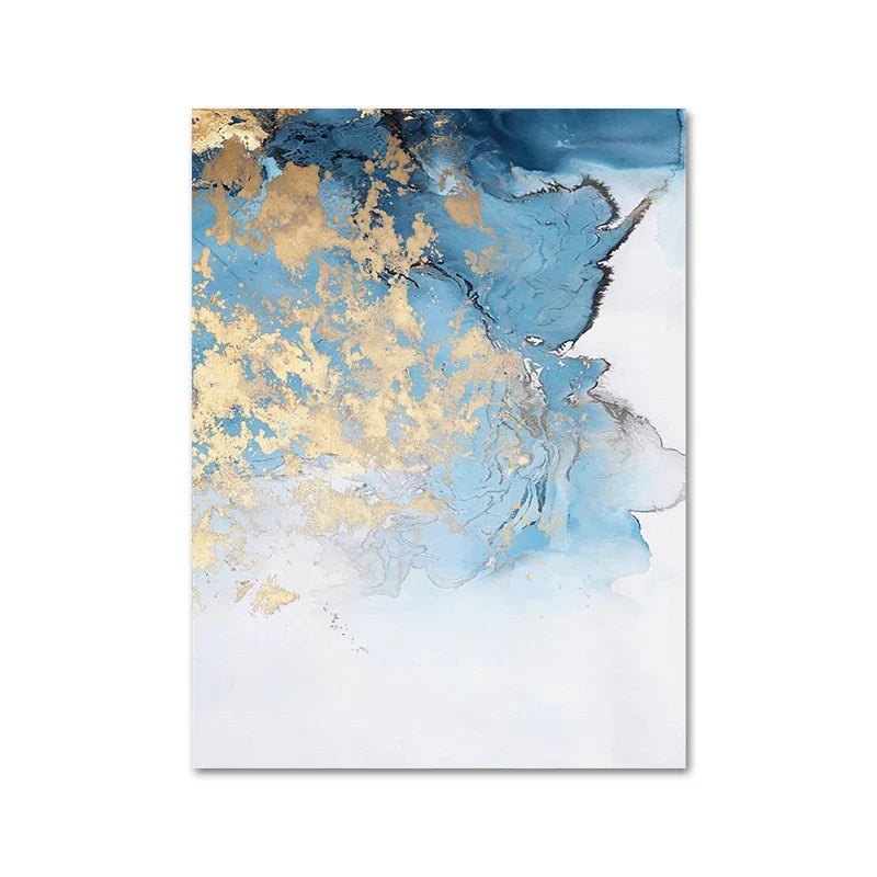 Blaue Goldene Marmor Druck Abstrakte Wand Kunst Feine Kunst Leinwand Drucke Bilder Für Wohnzimmer Esszimmer Hotelzimmer Schlafzimmer Kunst Dekor