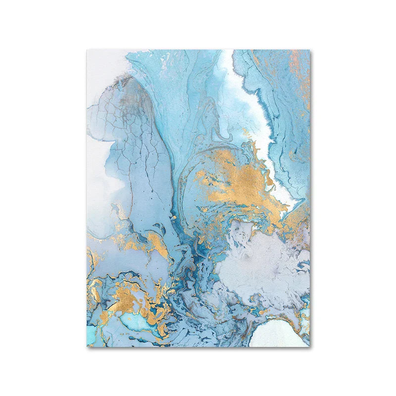 Blaue Goldene Marmor Druck Abstrakte Wand Kunst Feine Kunst Leinwand Drucke Bilder Für Wohnzimmer Esszimmer Hotelzimmer Schlafzimmer Kunst Dekor
