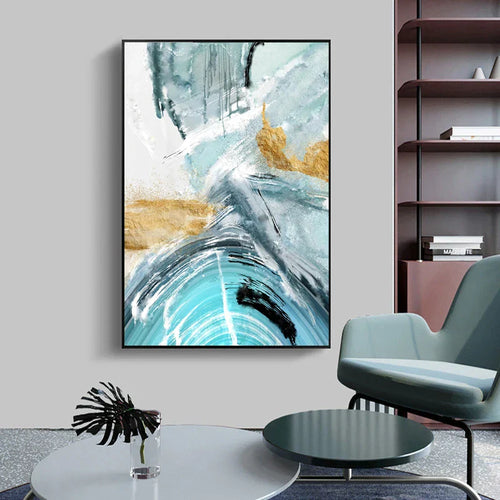 Blaues Goldenes Nordisches Marmor Druck Abstrakte Wandkunst Feine Kunst Leinwanddrucke Bilder Für Wohnzimmer Schlafzimmer Büro Dekor