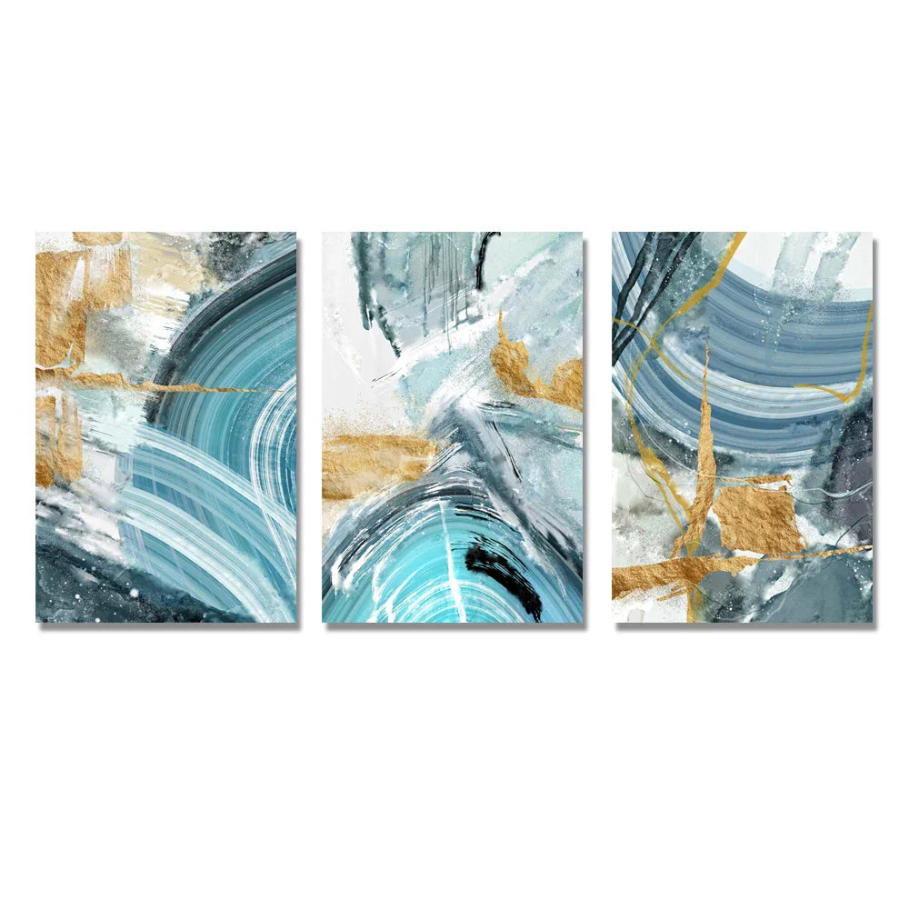 Blaues Goldenes Nordisches Marmor Druck Abstrakte Wandkunst Feine Kunst Leinwanddrucke Bilder Für Wohnzimmer Schlafzimmer Büro Dekor