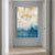 Blaue Goldene Ozeanspray Seestandsabstrakte Wandkunst Feine Kunst Leinwanddrucke Marmor Bilder Für Wohnzimmer Esszimmer Kunst Für zeitgenössische Innenräume