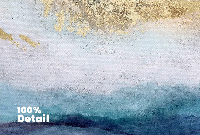 Blaue Goldene Ozeanspray Seestandsabstrakte Wandkunst Feine Kunst Leinwanddrucke Marmor Bilder Für Wohnzimmer Esszimmer Kunst Für zeitgenössische Innenräume