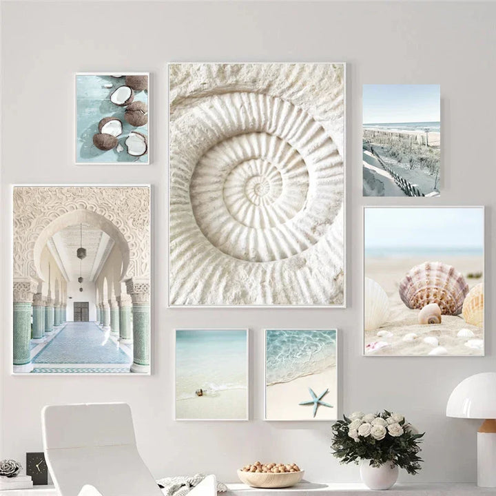 Blauer Ozean Strand Landschaft Tropisches Urlaub Reiseträume Wandkunst Fein Kunst Leinwanddrucke Poster Sommer Galerie Wandbilder für Wohnzimmer Dekor