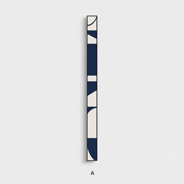 Kreative abstrakte blaue weiße schlanke Format Wandkunst Fine Art Leinwanddrucke hohe schmale breite Formatbilder für Wohnzimmer Foyer Treppenhaus Wanddekoration | Karnz