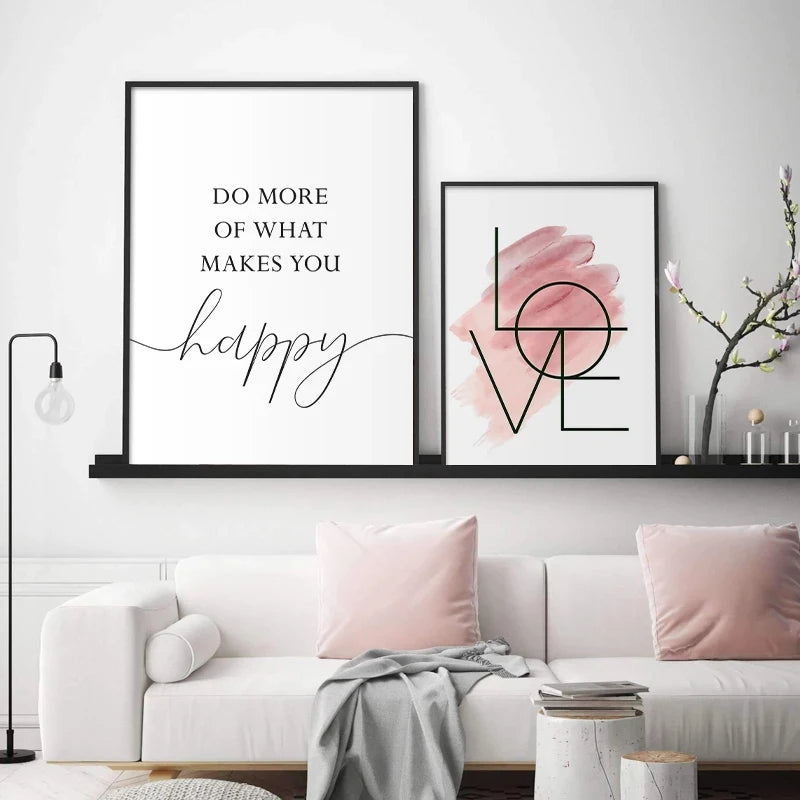 Blush Pink Love Feather Wandkunst Feine Kunst Leinwanddrucke Minimalistische Mode Bilder Für Wohnzimmer Mädchen Schlafzimmer Mode Kunst Dekor | Karnz