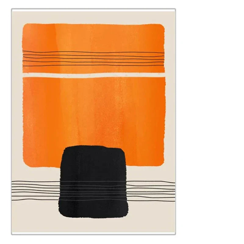 Fet orange beige schwarz Mosaik abstrakte Wandkunst Fine Art Leinwanddrucke Bilder für moderne Wohnraumkunst für zeitgenössische Innenräume