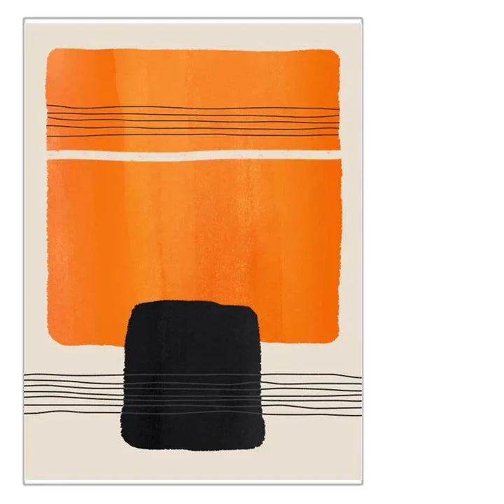 Fet orange beige schwarz Mosaik abstrakte Wandkunst Fine Art Leinwanddrucke Bilder für moderne Wohnraumkunst für zeitgenössische Innenräume