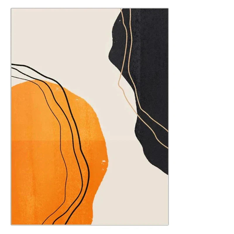 Fet orange beige schwarz Mosaik abstrakte Wandkunst Fine Art Leinwanddrucke Bilder für moderne Wohnraumkunst für zeitgenössische Innenräume