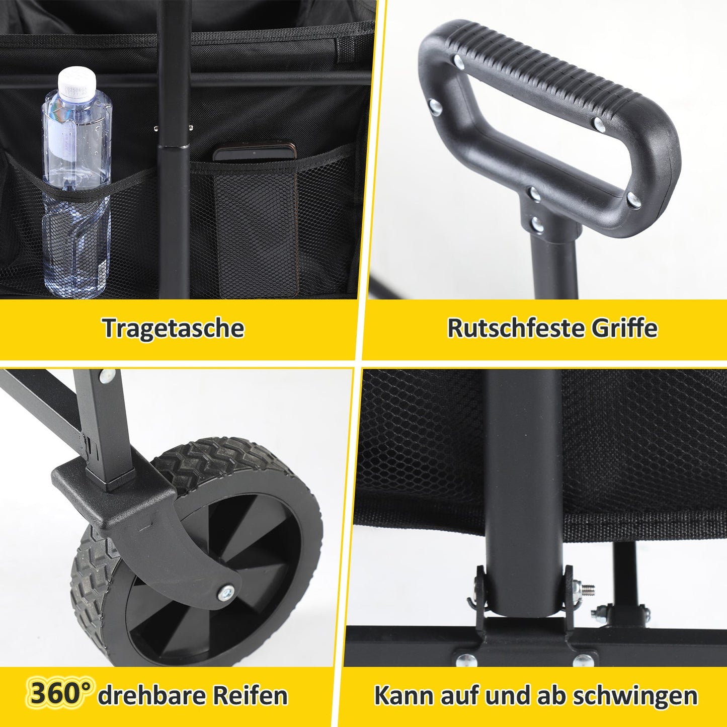 Faltbar Bollerwagen Transportwagen 60L | Karnz