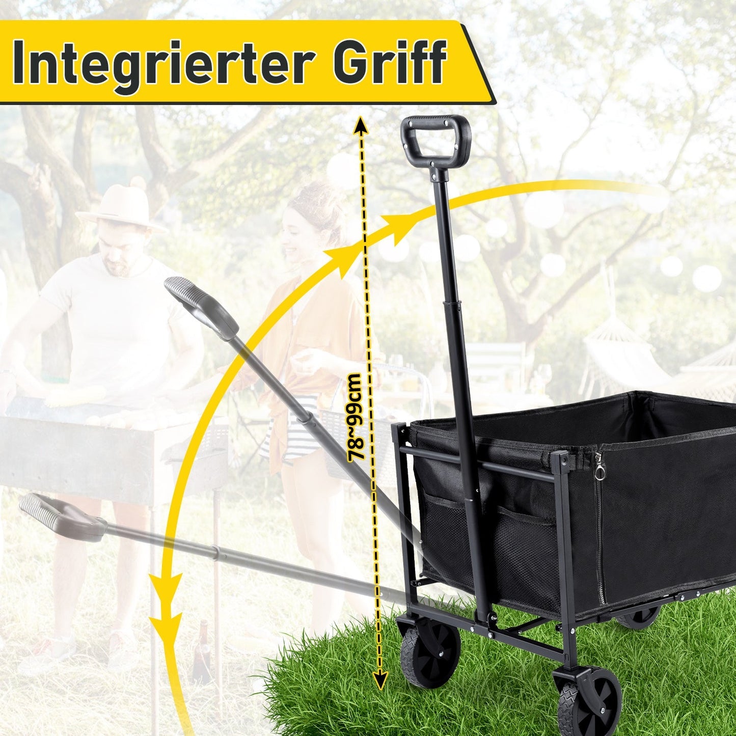 Faltbar Bollerwagen Transportwagen 60L | Karnz