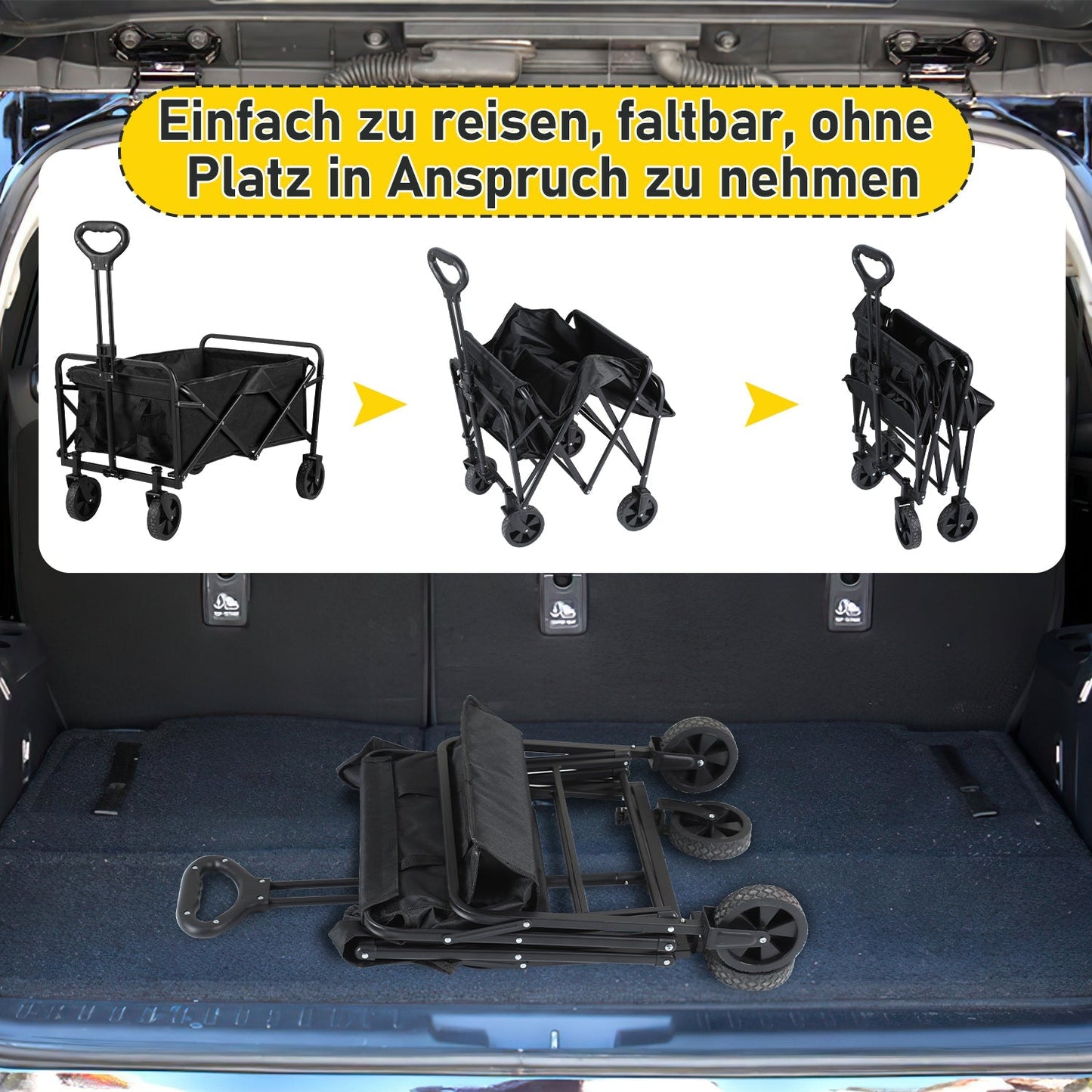 Bollerwagen Transportwagen Faltbar 60L | Karnz