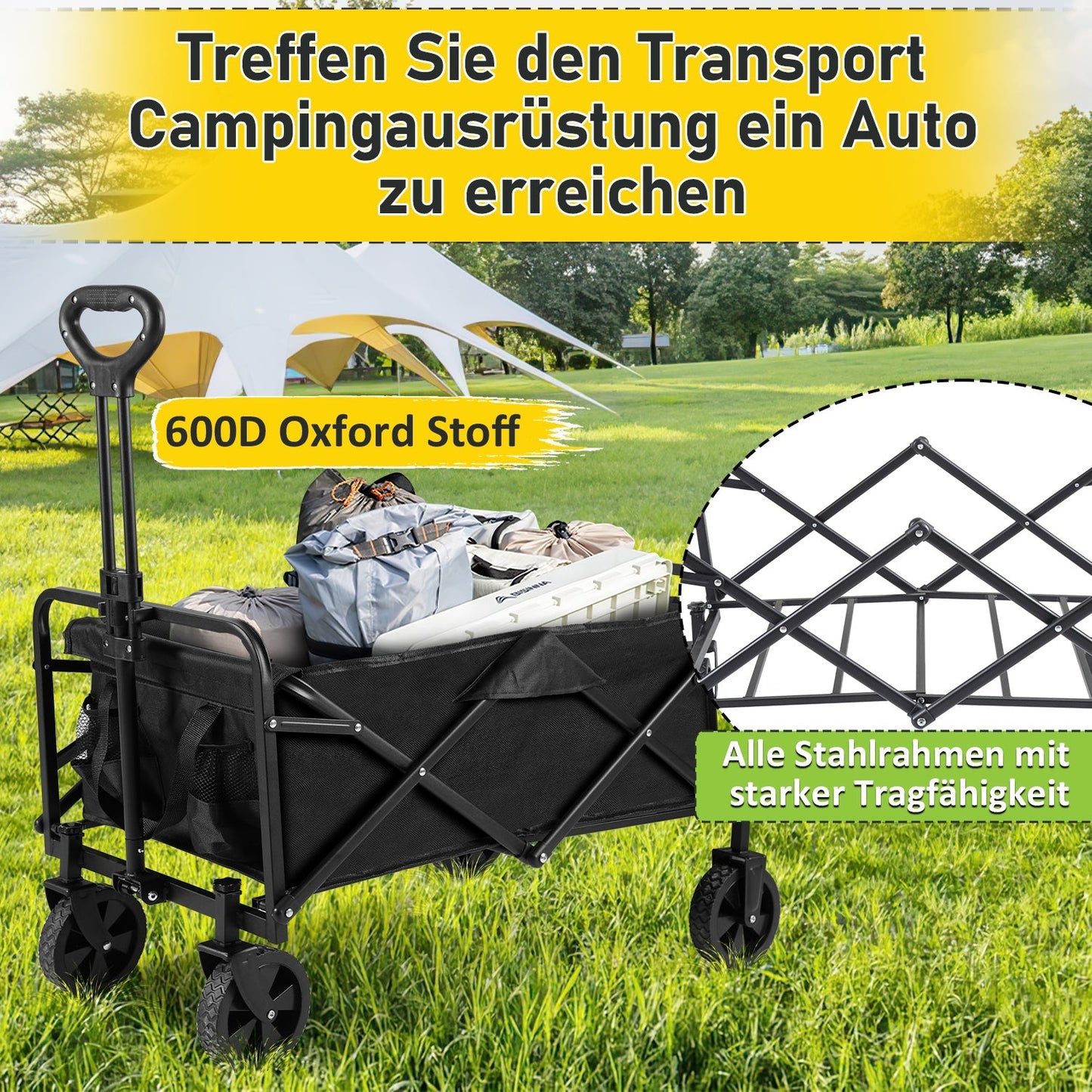 Bollerwagen Transportwagen Faltbar 60L | Karnz