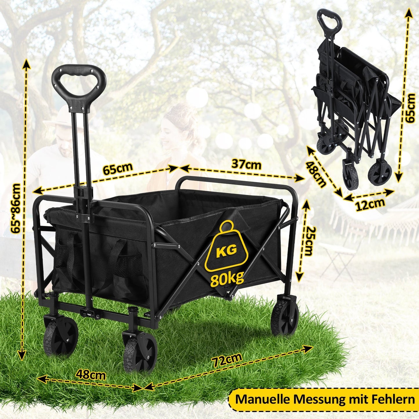 Bollerwagen Transportwagen Faltbar 60L | Karnz