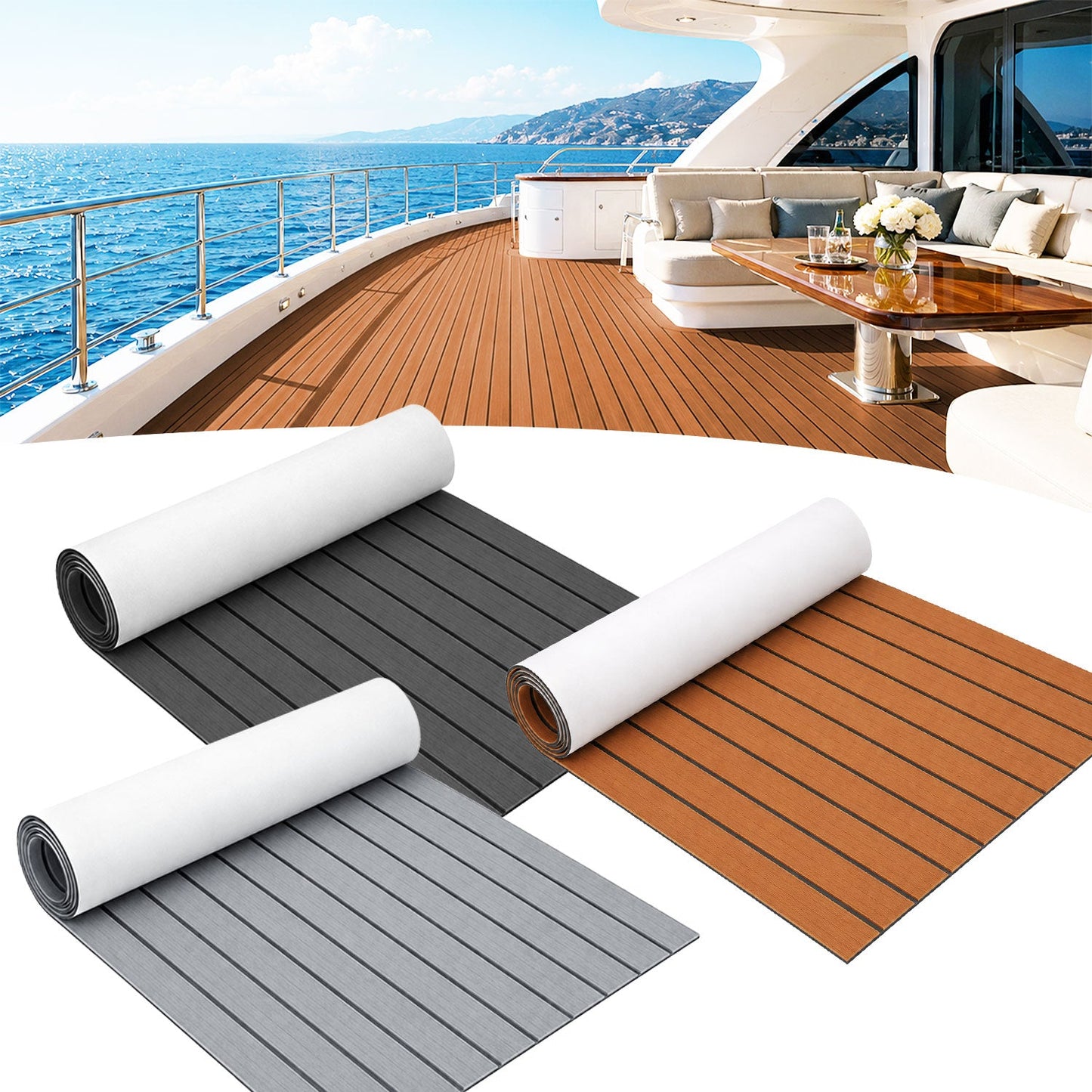 Boot Bodenbelag EVA Teak Bodenbelag Selbstklebend | Karnz