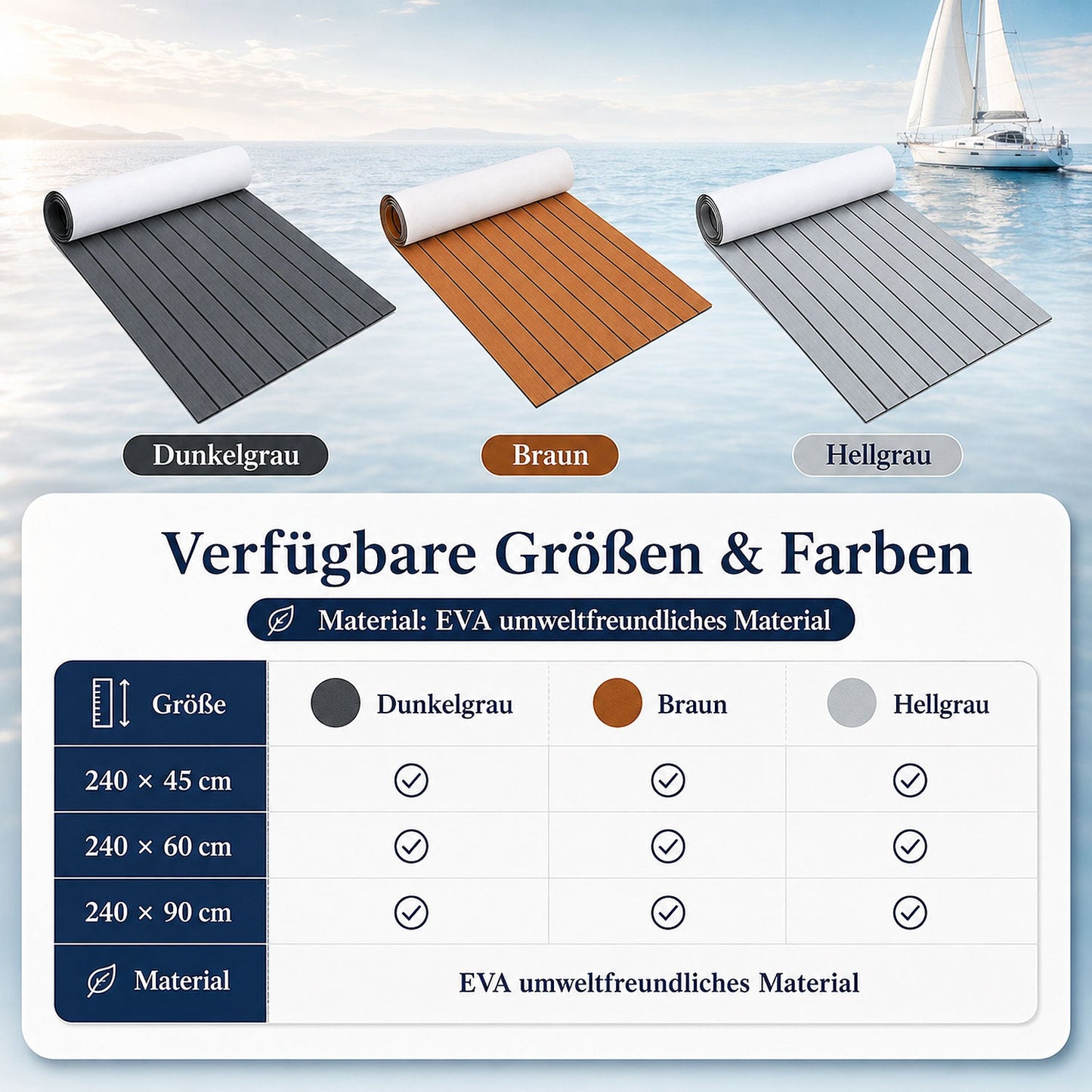 Boot Bodenbelag EVA Teak Bodenbelag Selbstklebend | Karnz