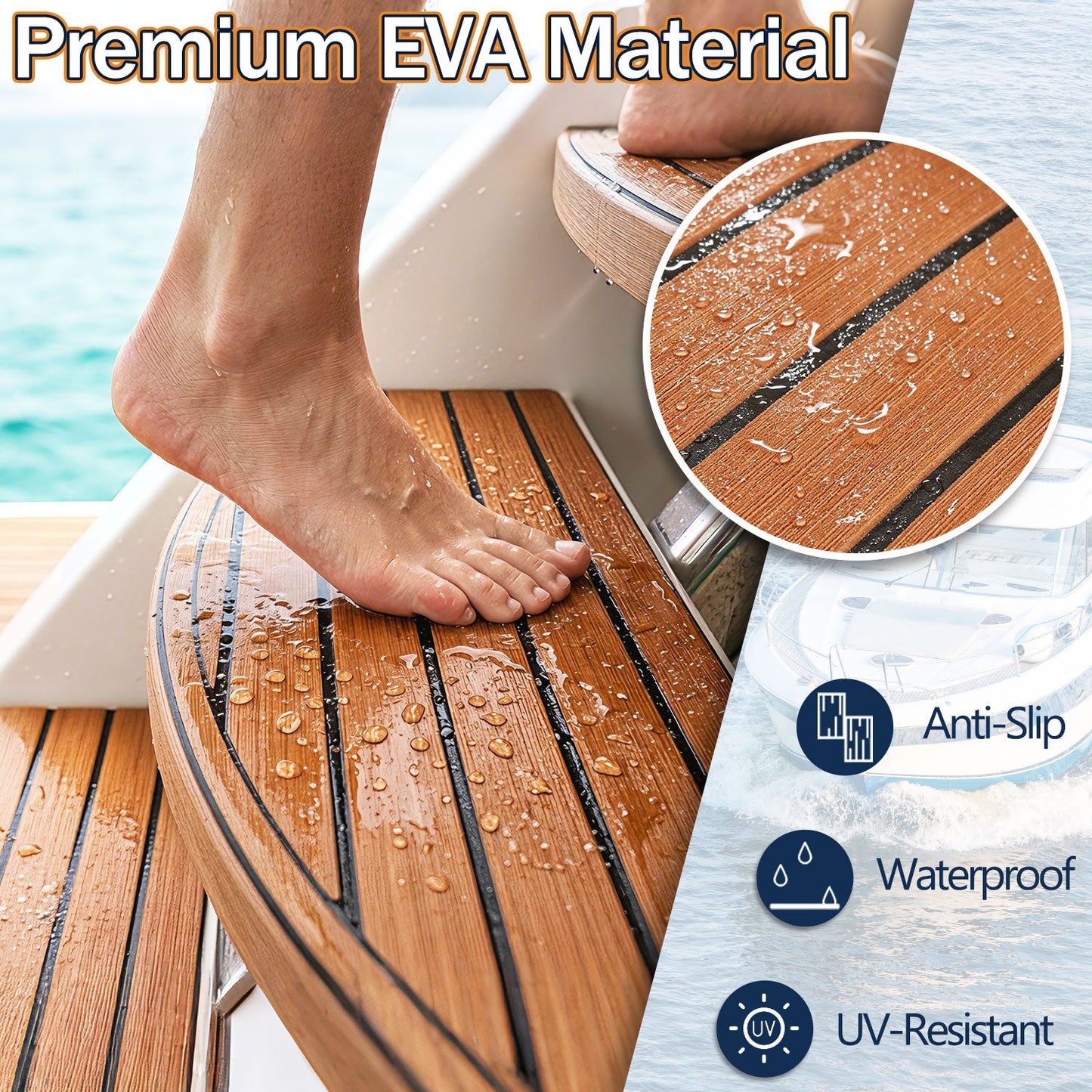 Boot Bodenbelag EVA Teak Bodenbelag Selbstklebend | Karnz