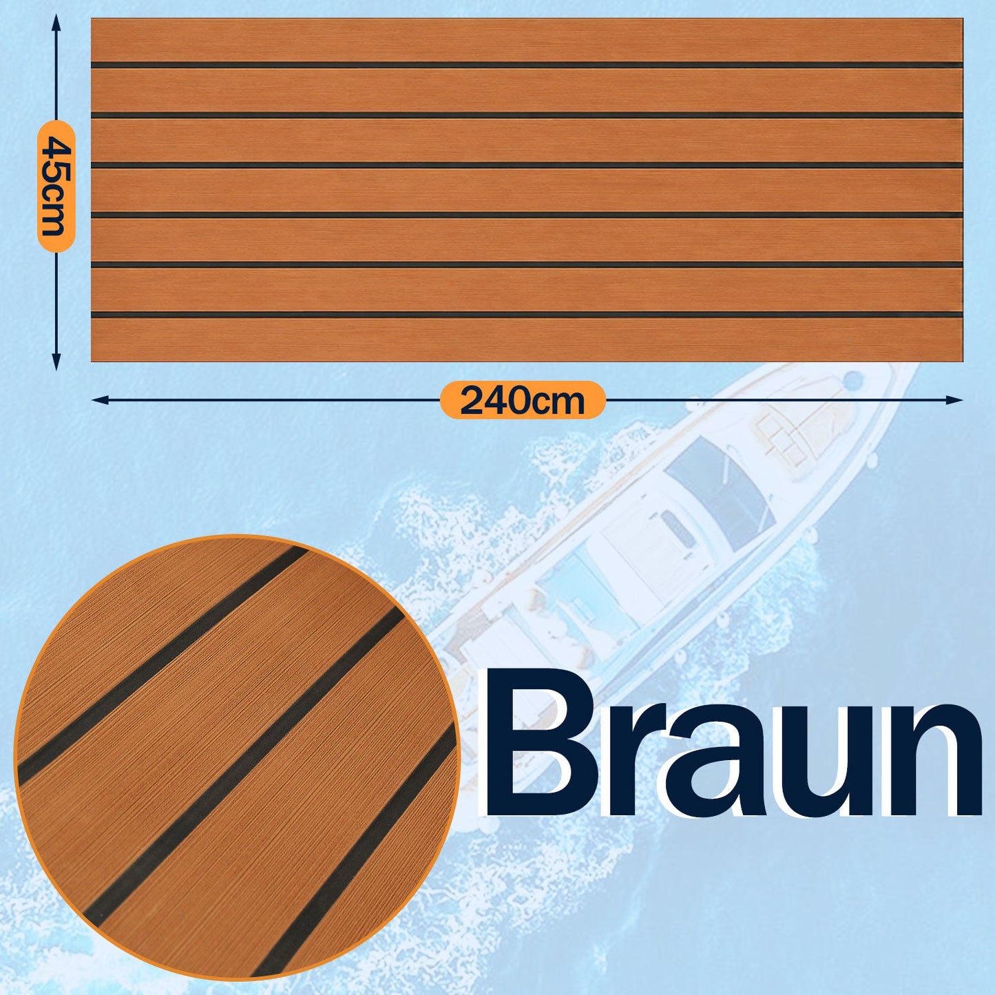 Boot Bodenbelag EVA Teak Bodenbelag Selbstklebend | Karnz