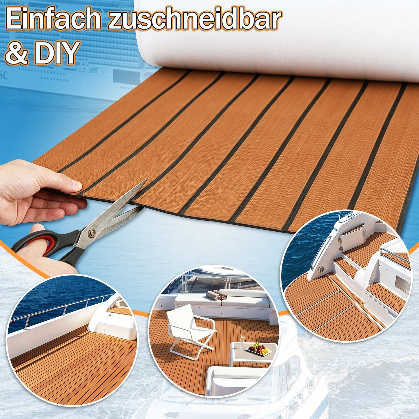 Boot Bodenbelag EVA Teak Bodenbelag Selbstklebend | Karnz