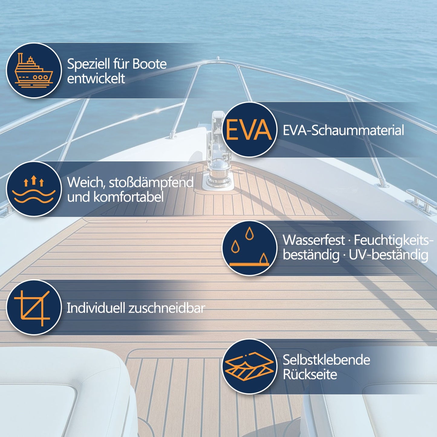 Boot Bodenbelag EVA Teak Bodenbelag Selbstklebend | Karnz