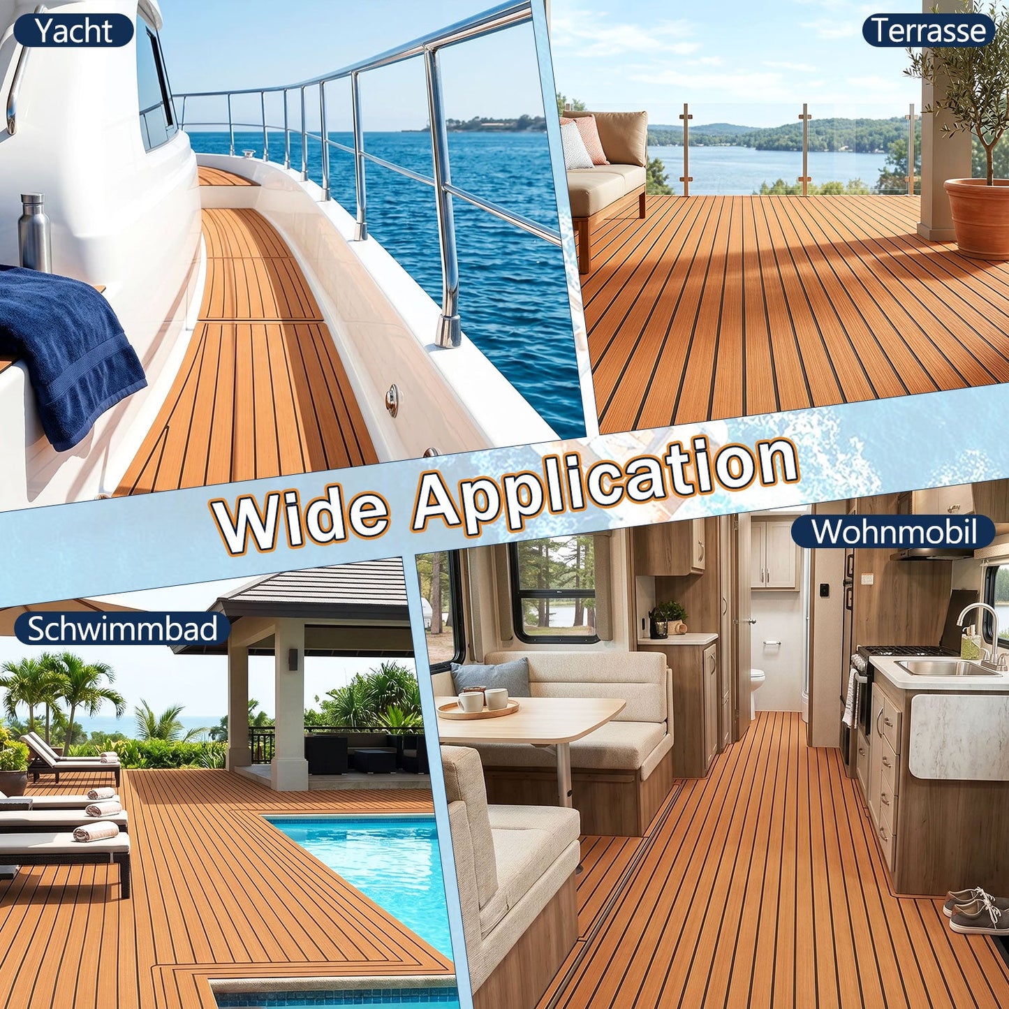 Boot Bodenbelag EVA Teak Bodenbelag Selbstklebend | Karnz