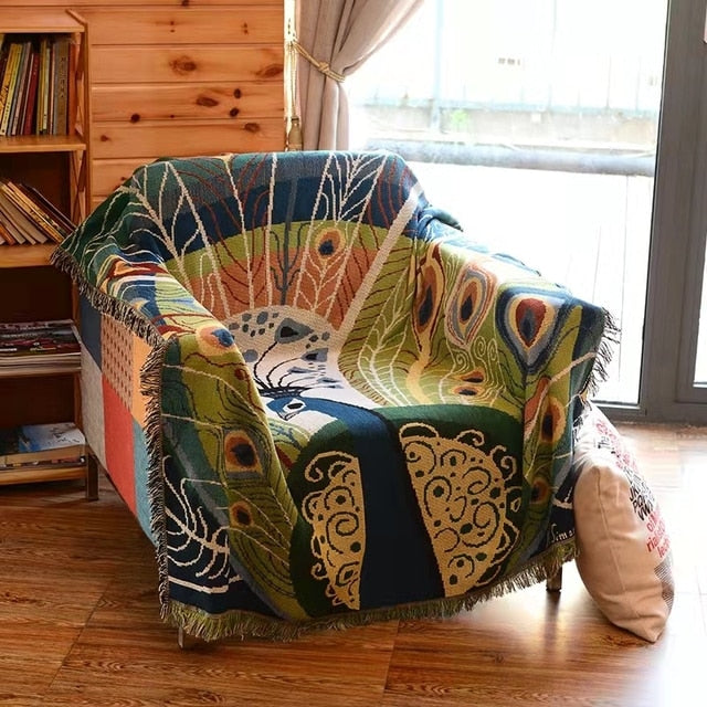 Pfau Wurf Garn Decke Karnz